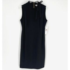 Calvin Klein Dress‎ Womens 12 Black Classic Preppy Career Office Feminine Bow